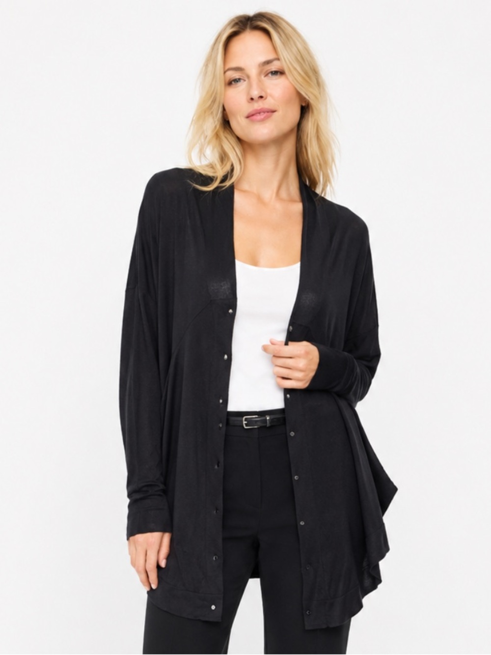SHAE Oversized Cardigan Silk Cashmere Black